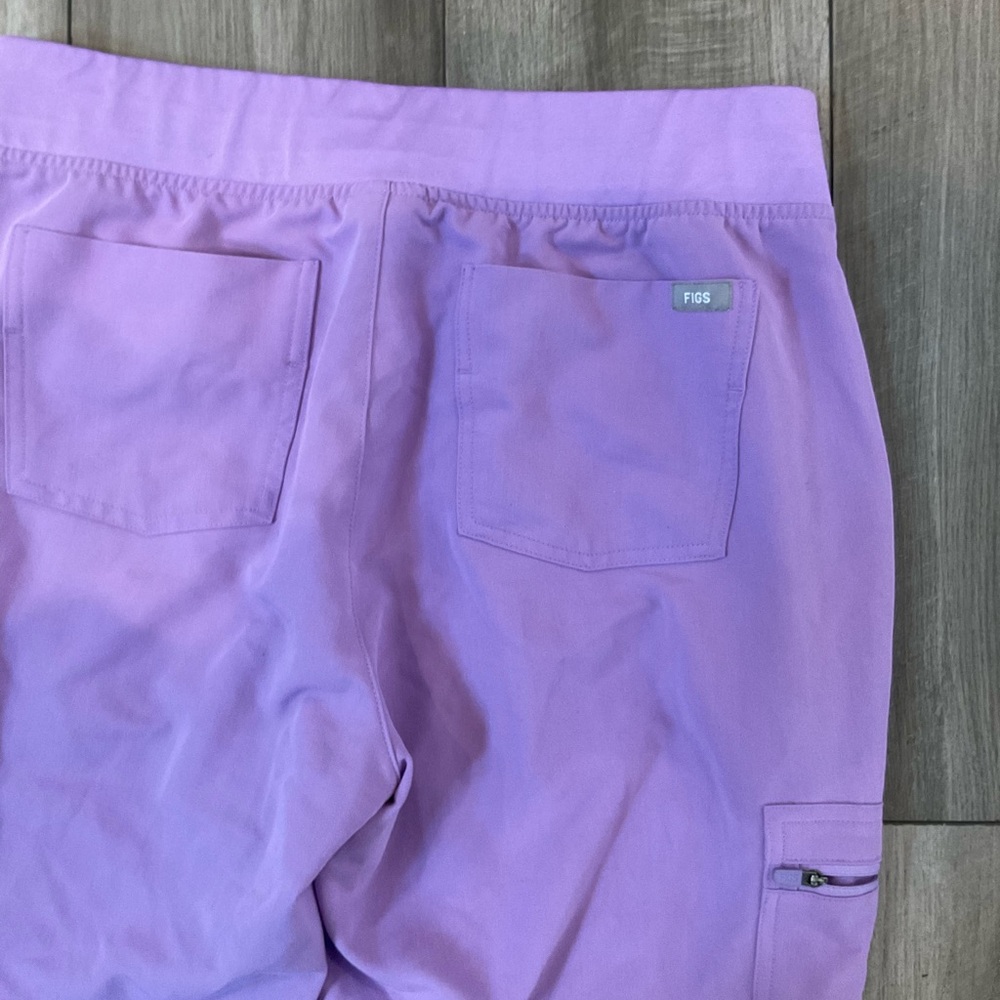 Figs Lavender Scrub Joggers with Teal Drawstring - Picture 6 of 7